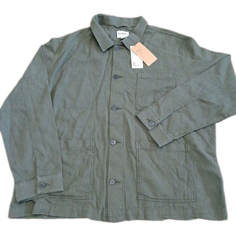Goodfellow & Co Mens XXL Olive Green Chore Coat Canvas Utility Field Jacket NWT